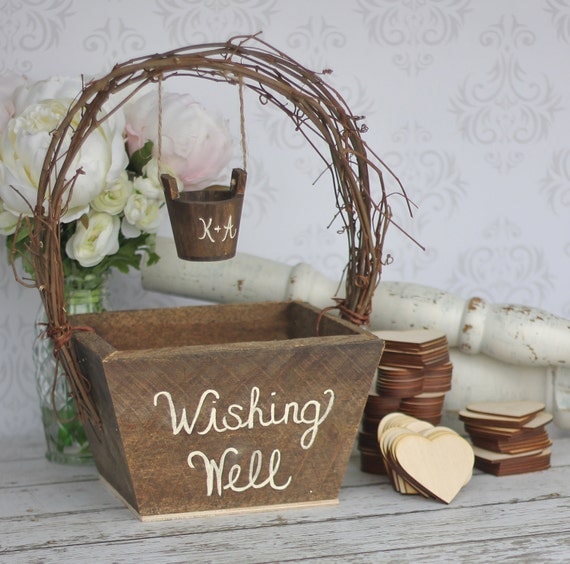 Wedding Guest Book Alternative Rustic Wedding Personalized Wishing Well