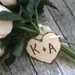 Set of 6 Personalized Wood Heart Wedding Bouquet Charms