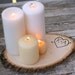 Personalized Wood Tree Slice Candle Stand (item E10470)
