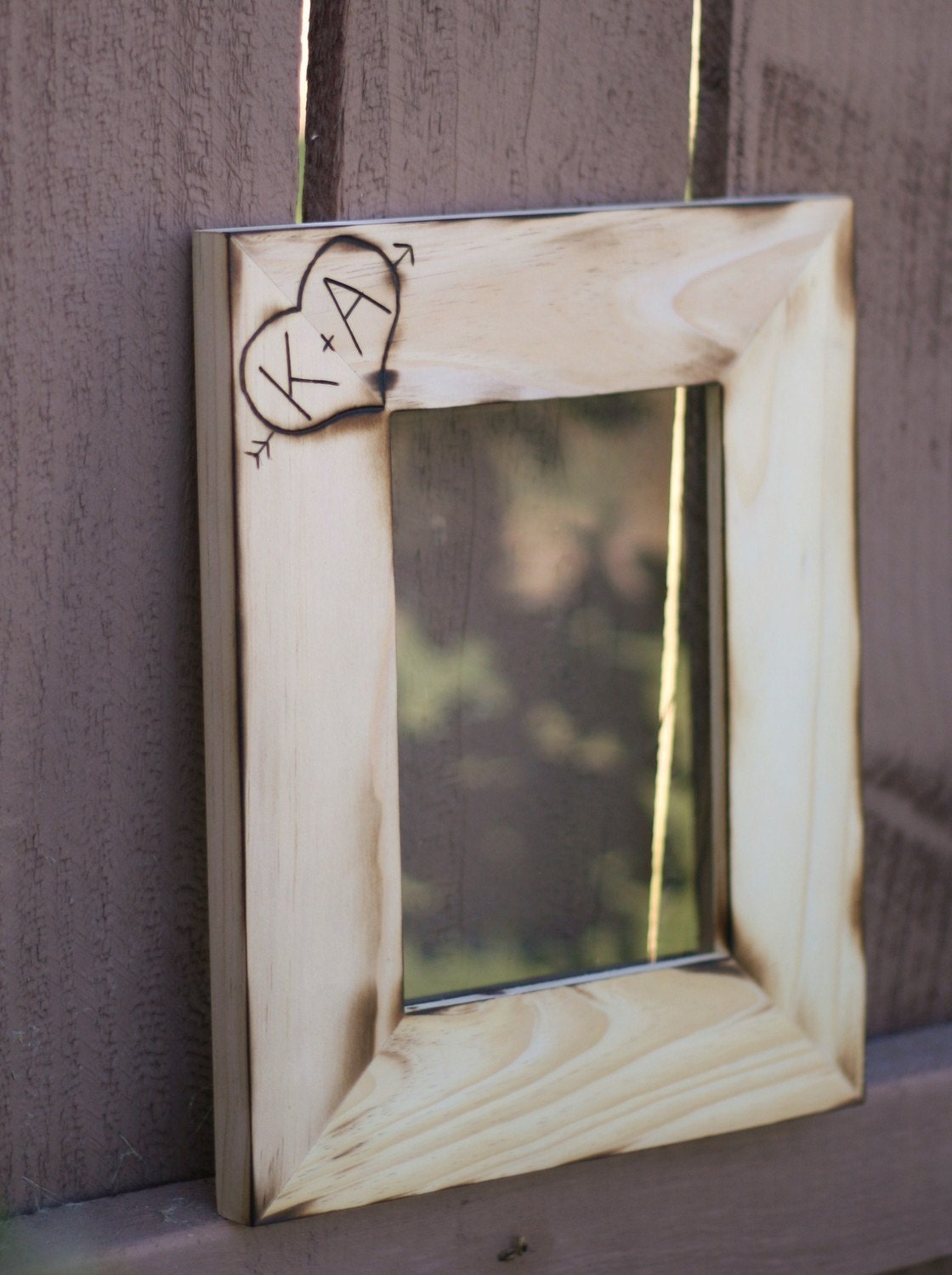 Personalized Wedding Frame Engraved Rustic Wood (item E10255)