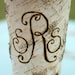SET of 20 Personalized Custom Engraved Monogrammed Tall Birch Bark Wood Vases