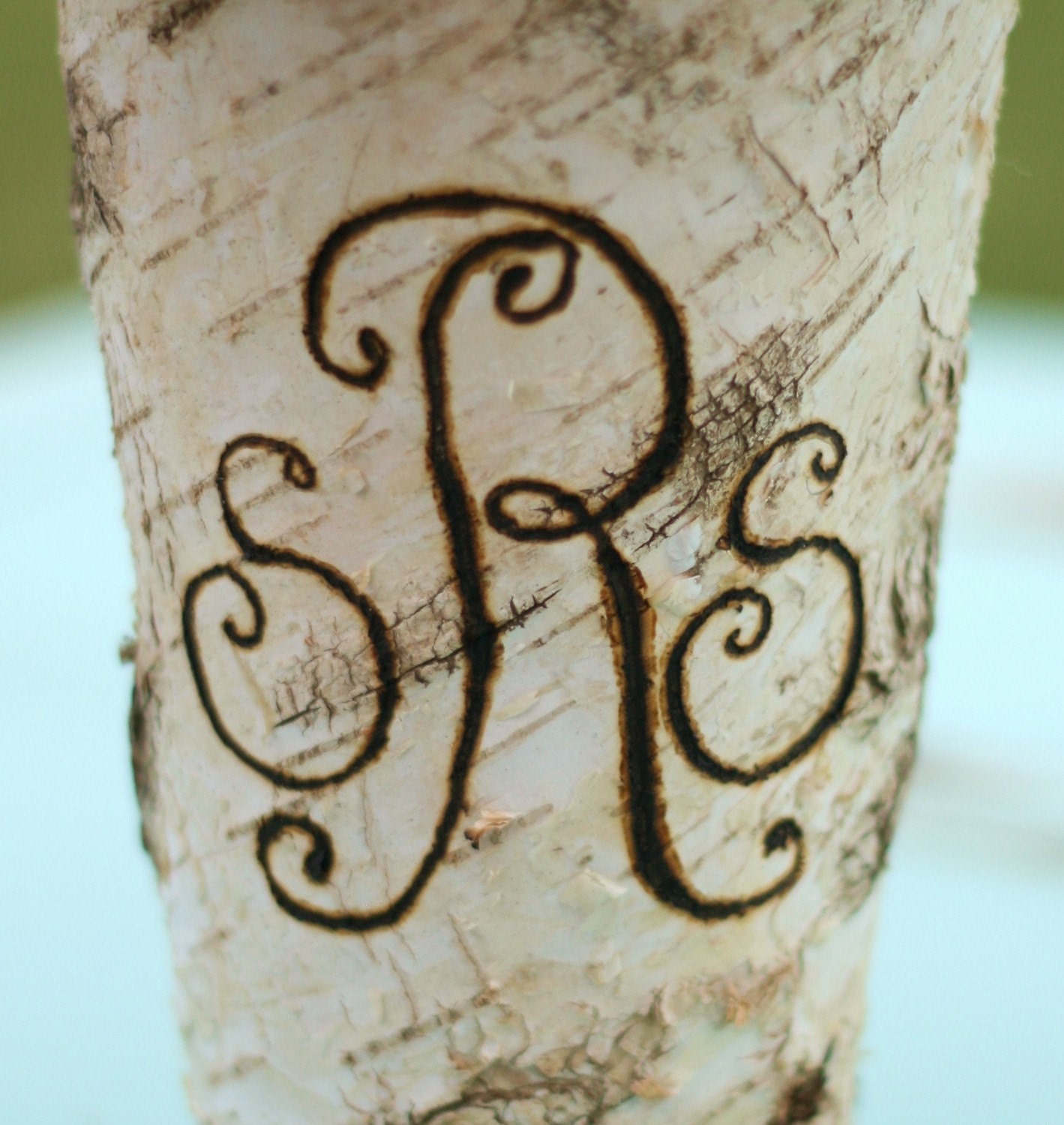 Personalized Custom Engraved Birch Wood Vase (item E10341)
