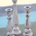 Shabby Chic Candle Holders Distressed Paint Rustic Wedding Decorations SET of 10