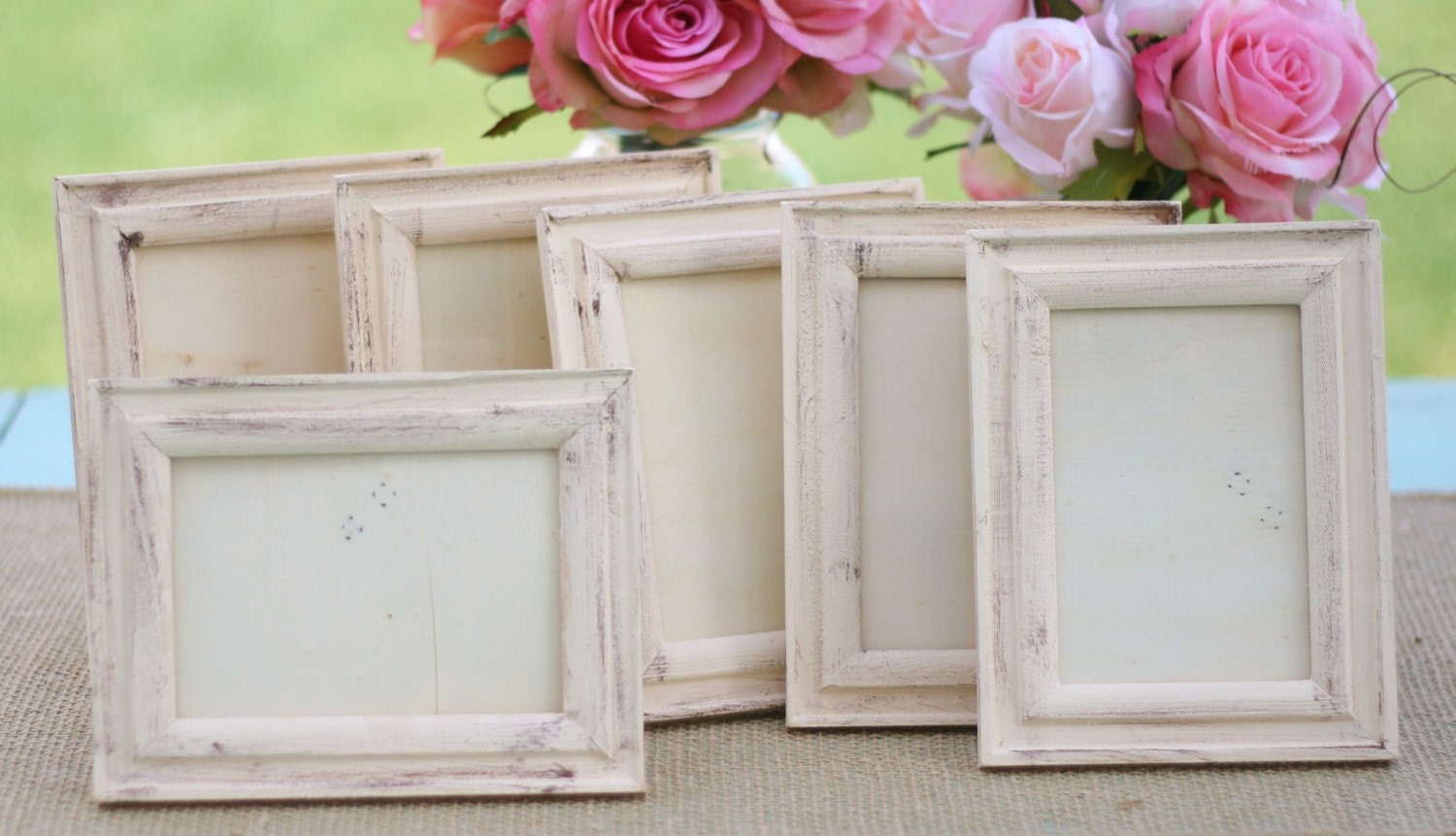 Wedding Frames Shabby Chic Distressed Signs SET OF 6 (item P10161)