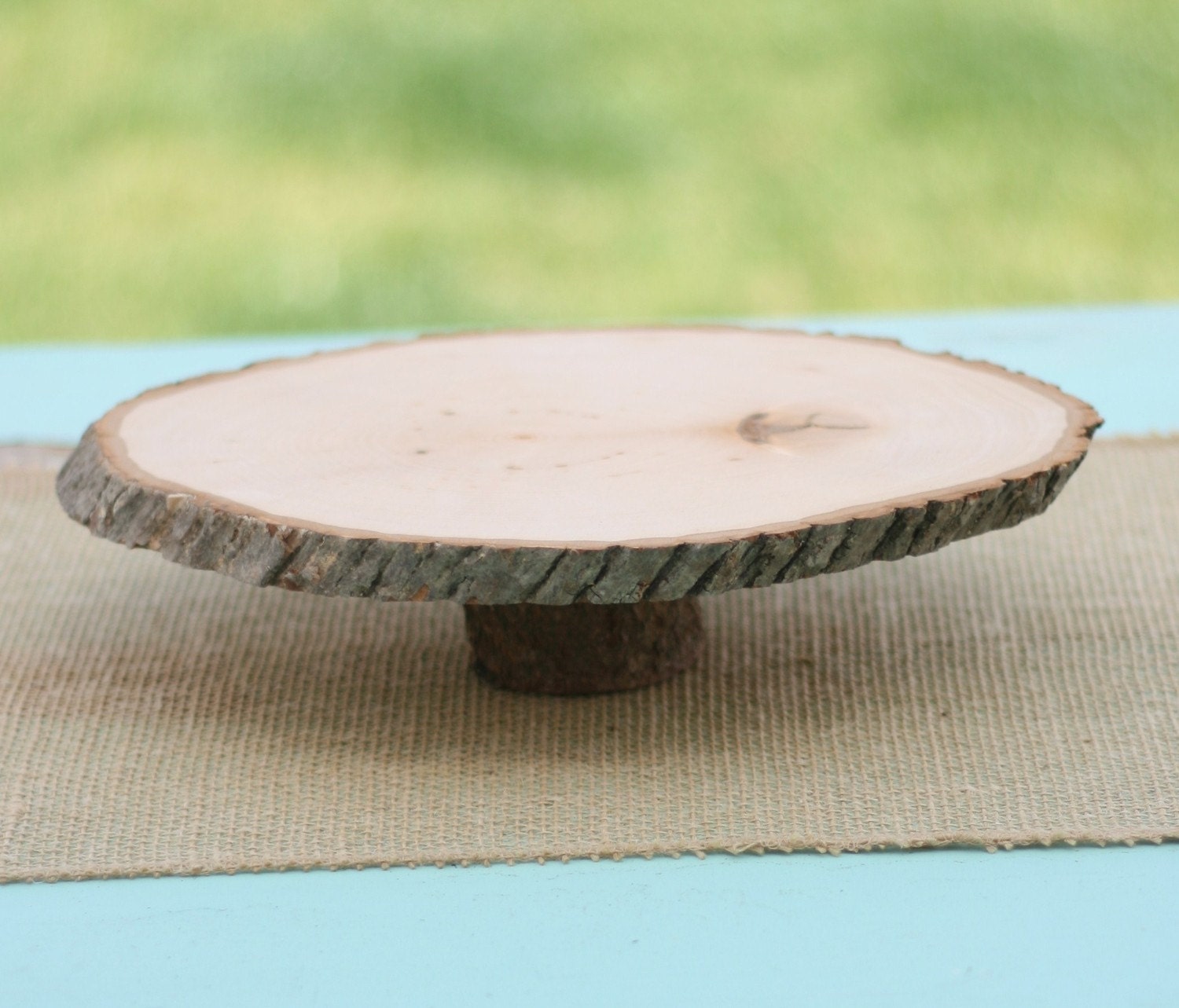 Natural Wood Tree Slice Cake or Pie Stand