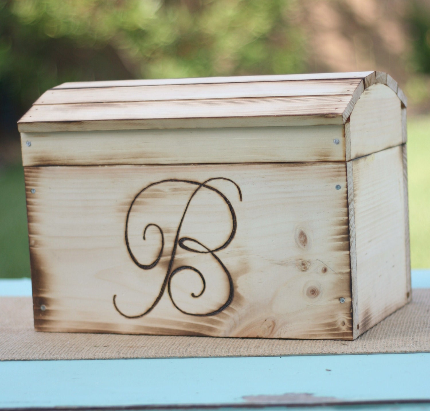 Rustic Wedding Card Box Personalized (item E10155)