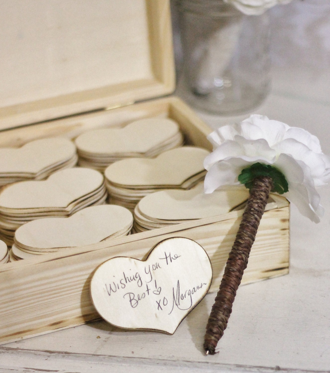Rustic Guest Book Box Love Quotes Medium Size