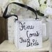 Flower Girl Basket Here Comes The Bride Shabby Chic Wedding Decor (item P10312)