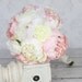 Silk Bride Bouquet Peony Flowers Peonies Lace Rhinestone Charm (item F10359)