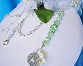 Crystal Ball Car Mirror Charm Swarovski Lt. Green Crystal Suncatcher Car Ornament