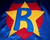 superhero cape - personalized star in shield - royal blue