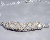Custom Swarovski Crystal Necklace Beadweaving Sterling Silver - "Tudor Beauty"