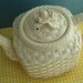 Cute Vintage Teapot with Basketweave Pattern - Pastel Yellow - Made in Japan