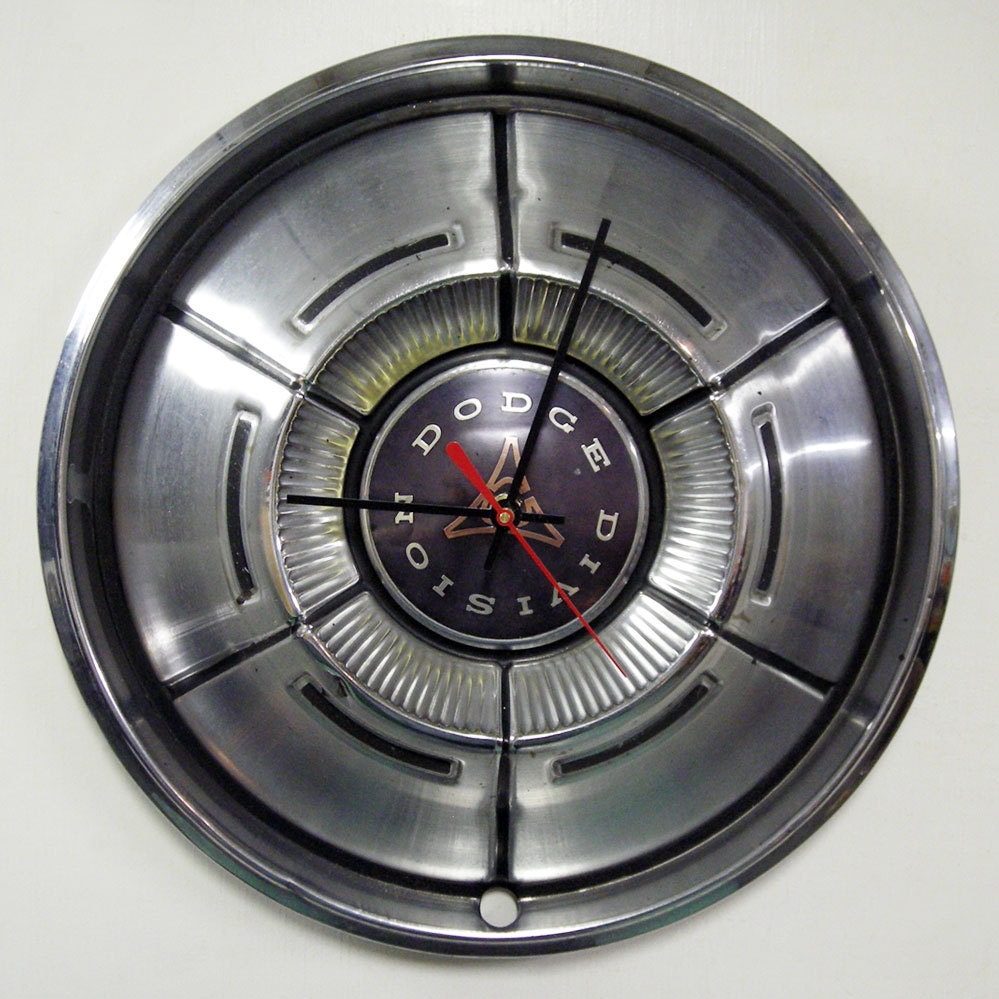 Dodge Hubcap Clock - 1970 1971 Charger Challenger Dart Demon Coronet Wall Clock - Mopar Muscle Car