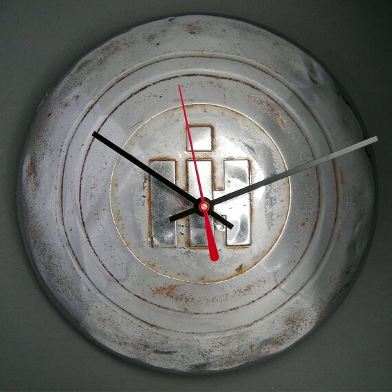Vintage International Harvester Hubcap Clock IH by StarlingInk