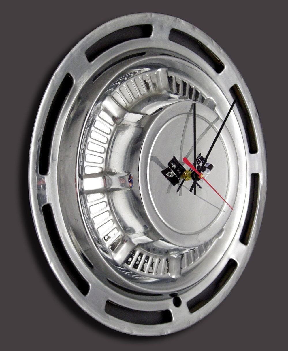 1959 Chevy Hubcap Clock Chevrolet Impala Bel Air by StarlingInk