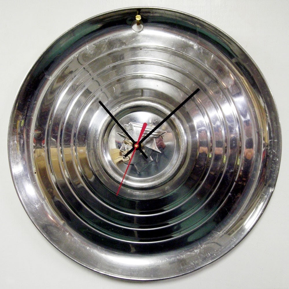 1952 1953 Mercury Hubcap Clock 1950's Classic Car by StarlingInk