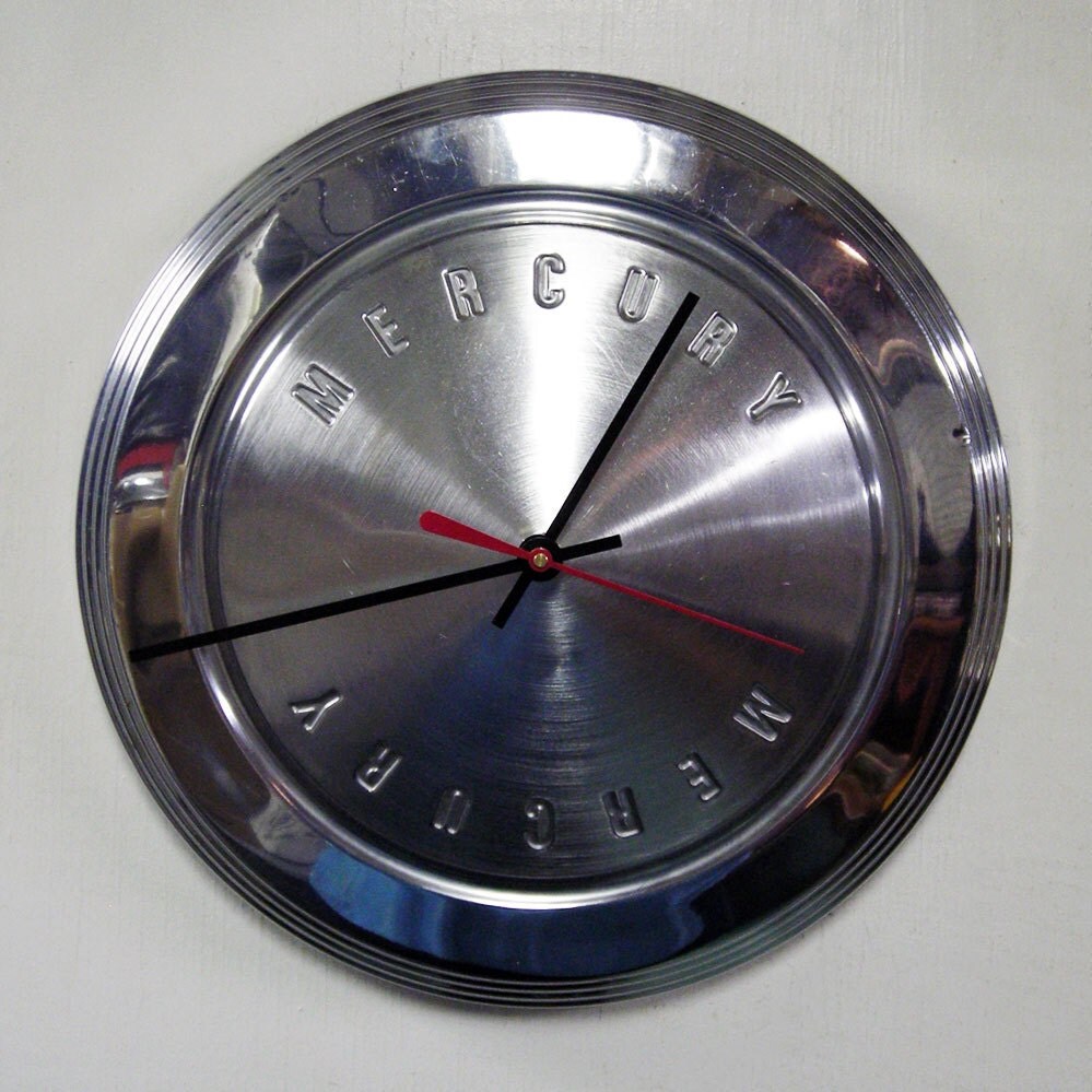 1962 1963 Mercury Meteor Comet Hubcap Clock by StarlingInk on Etsy