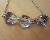 Blue Trillium Cut Topaz Antique Silver Necklace