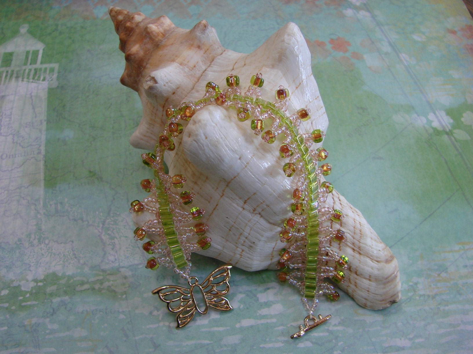 Donia's N2Beadz... Butterfly Toggle Beaded Bracelet
