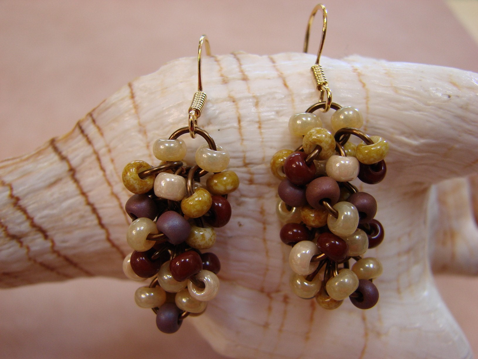 Country Pleasures Chainmail Seed Bead Earrings