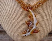 Glass Shark Focal Seed Bead Necklace