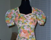 Vintage floral Maxi dress gorgeous pastel flowers  xsmall to small