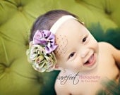 Baby headband - Infant headband - Flower headband - Newborn headband -Little girl headband- Baby girl headband - Vintage headband