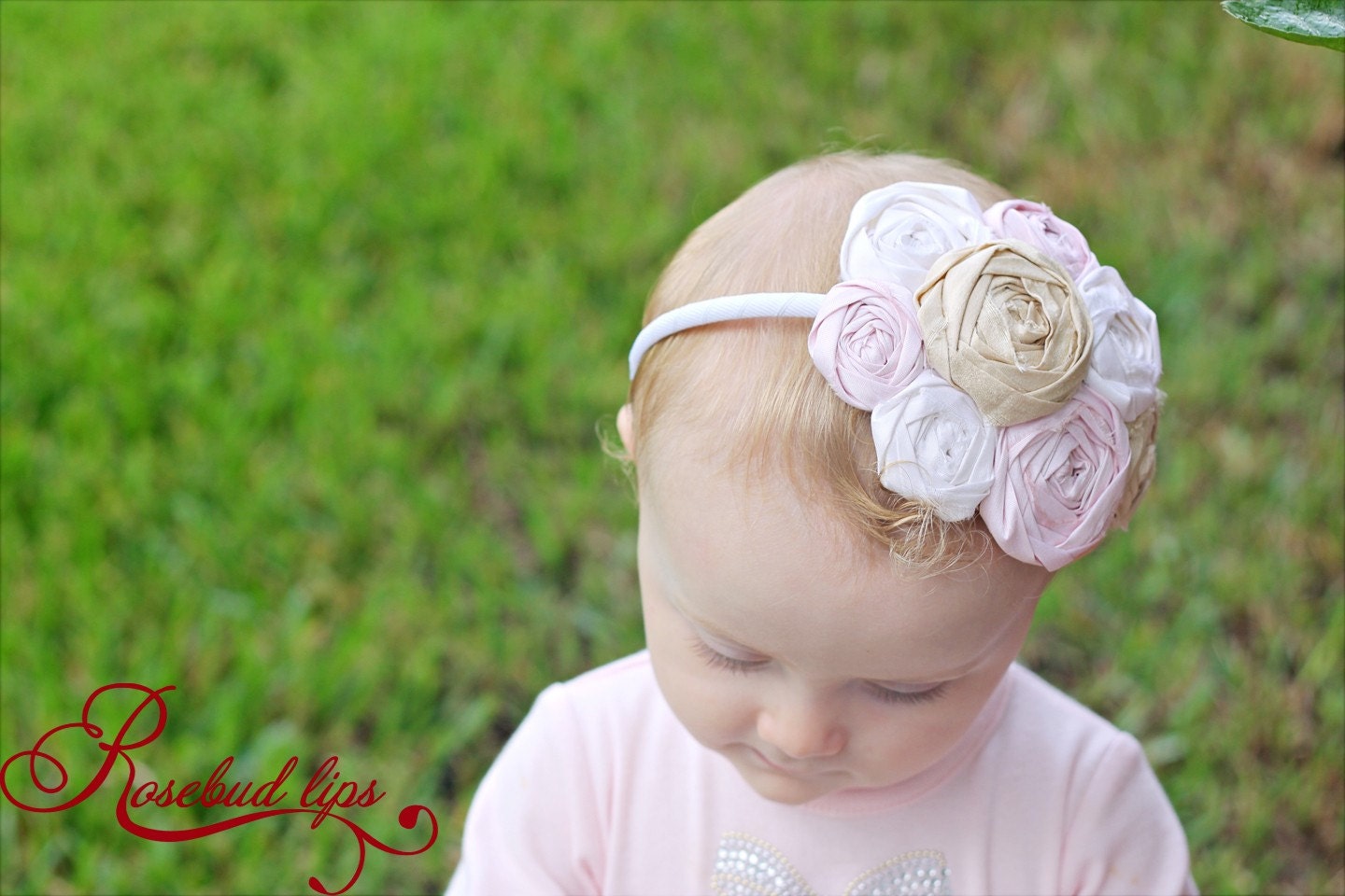Flower Girl Rose Silk Headband- The Isabella Glam