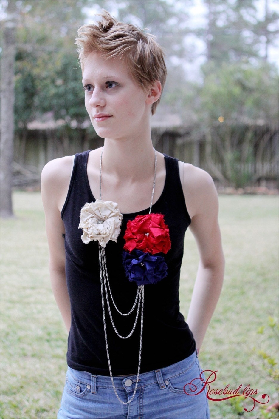 Punk Diva Rosebud Necklace- Veronica-Set Hope Free- (Most Popular Statement Necklace)