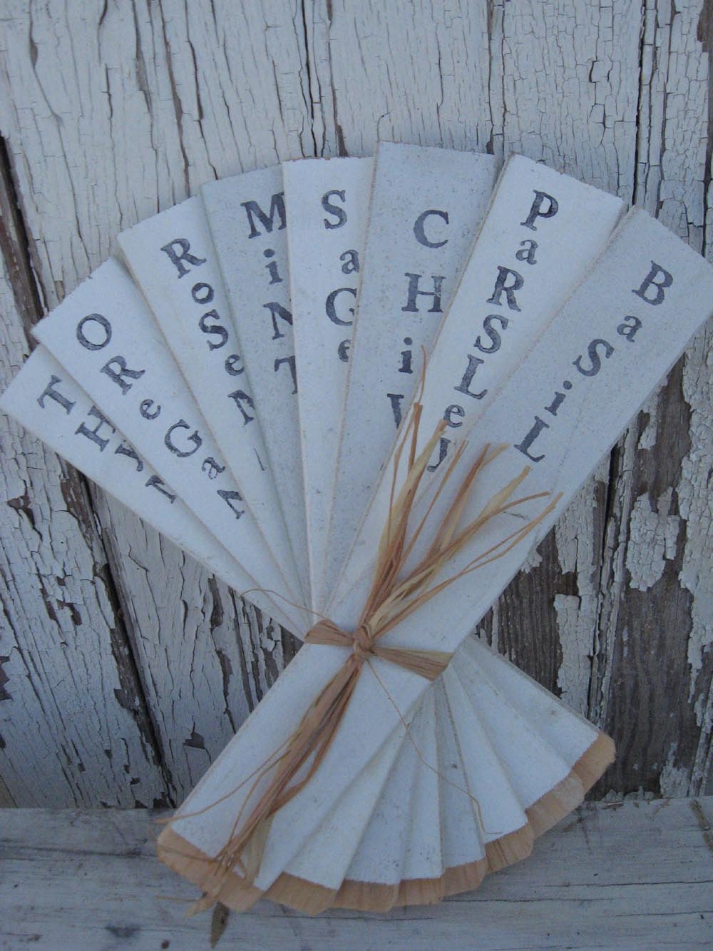 Handmade Chippy Herb Markers...set of 8...Treasury Item