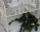 Vintage metal TOMS chippy white counter rack