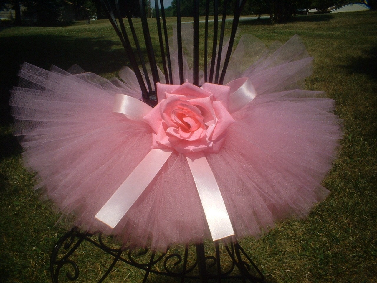 Tiniest Oh So Pink Tutu For Newborns With Free Coordinating Flower Clip