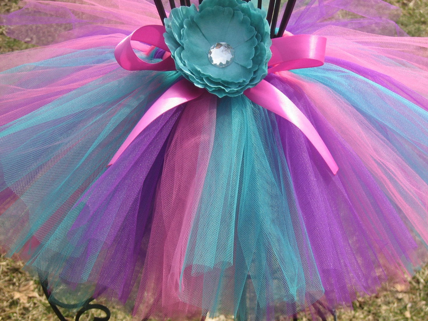 Jewel Princess Tutu-  A 10 inch Tutu by Cuddlehugs With Free Coordinating Flower Clip