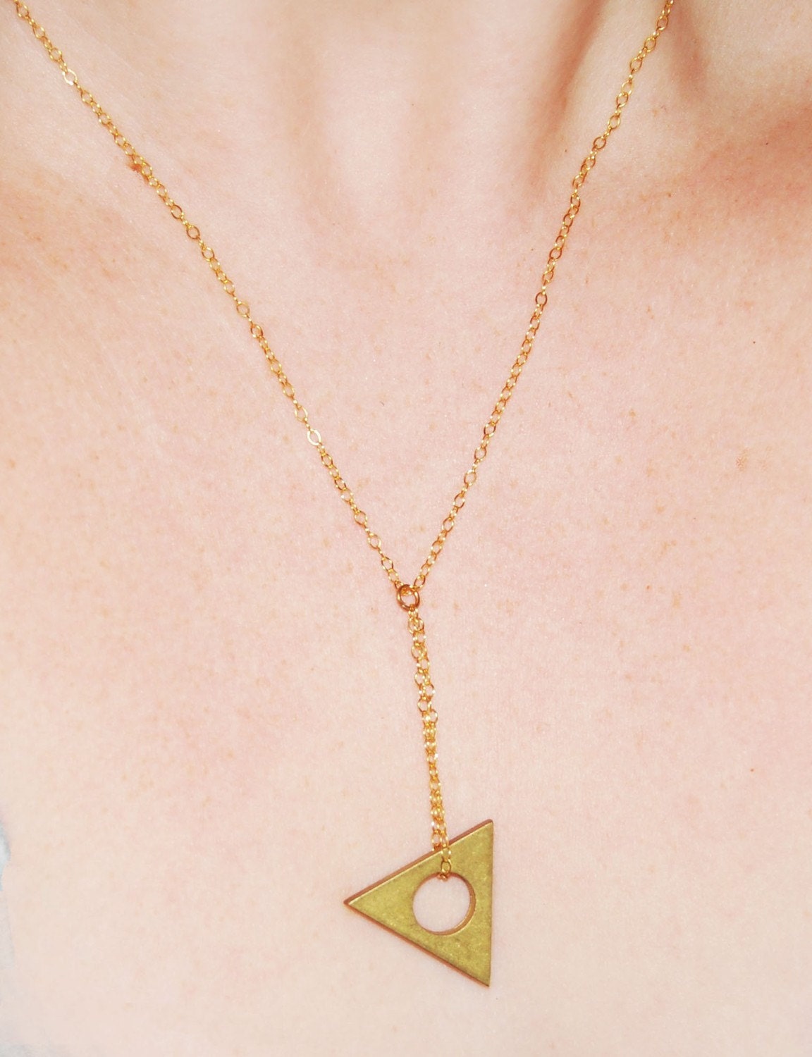 Golden Triangle Y necklace