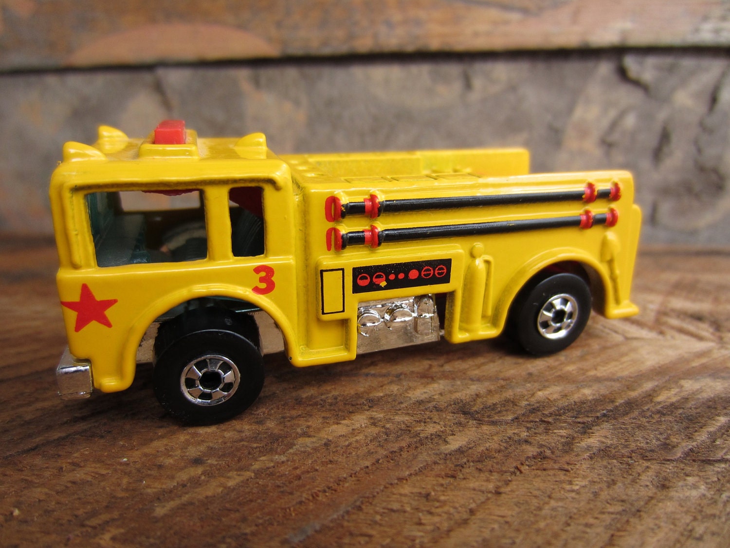 Vintage 1976 Hot Wheels Fire Truck Yellow Diecast By Corrnucopia 0750