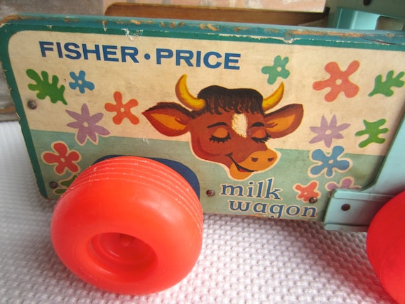 Vintage 1965 Fisher Price Milk Wagon
