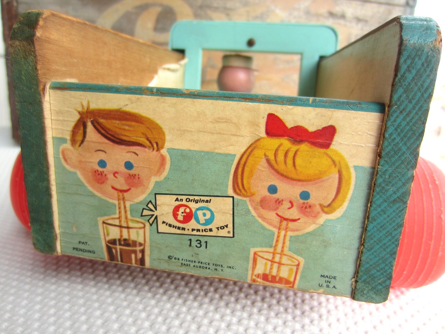Vintage 1965 Fisher Price Milk Wagon
