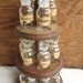 Vintage 18 Glass Spice Jars with Tiered Wooden Rack Made in Japan