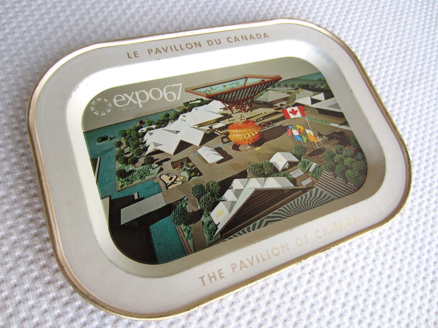 Vintage Expo 67 The Pavilion of Canada Souvenir Tray