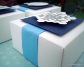 Winter Wonderland Party Favor Boxes, Blue and White, Set of Ten - SimpleTastes