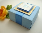 Personalized Favor Boxes, Blue and Yellow, Set of Ten