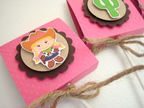 Pink Cowgirl Lollipop Favors, Set of Ten Il_570xn