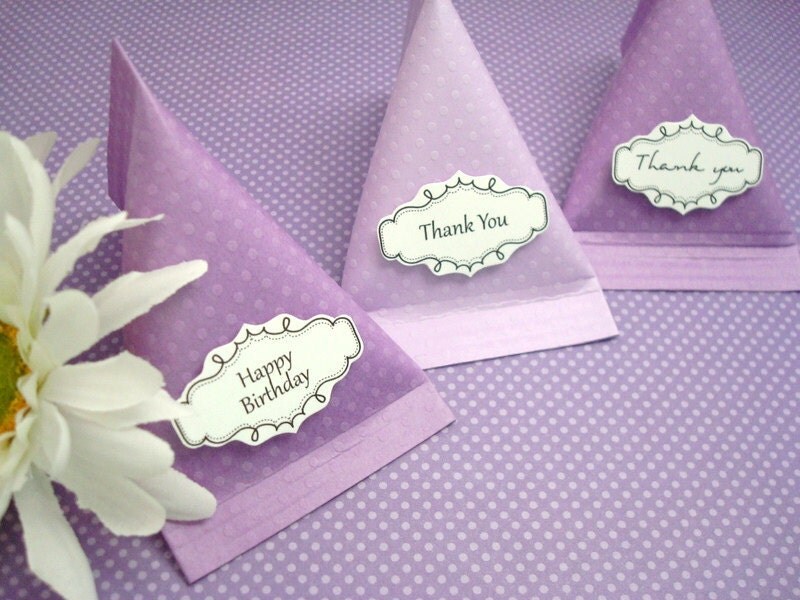 Candy Pouch Party Favors, Purple Polka Dots, Set of Ten Il_570xn