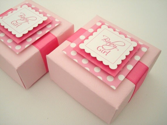Personalized Pink Polka Dot Favor Boxes, All Occasion, Set of Ten Il_570xn