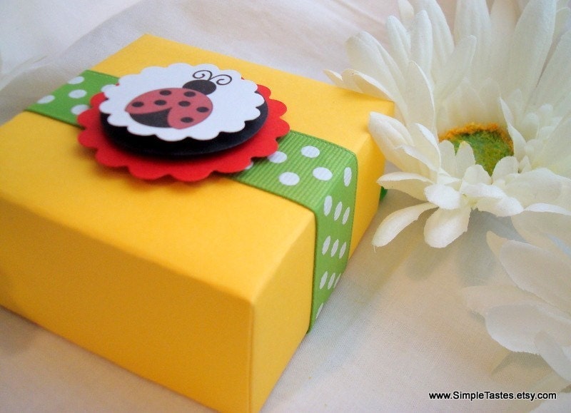Ladybug Favor Boxes, Set of Ten