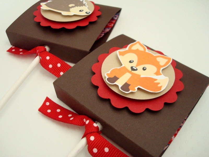 Woodland Animals Lollipop Favors, Set of Ten