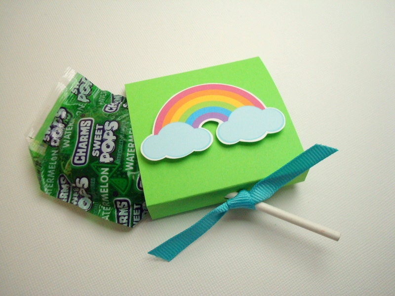 Bright Rainbow Lollipop Party Favors, Set of Ten