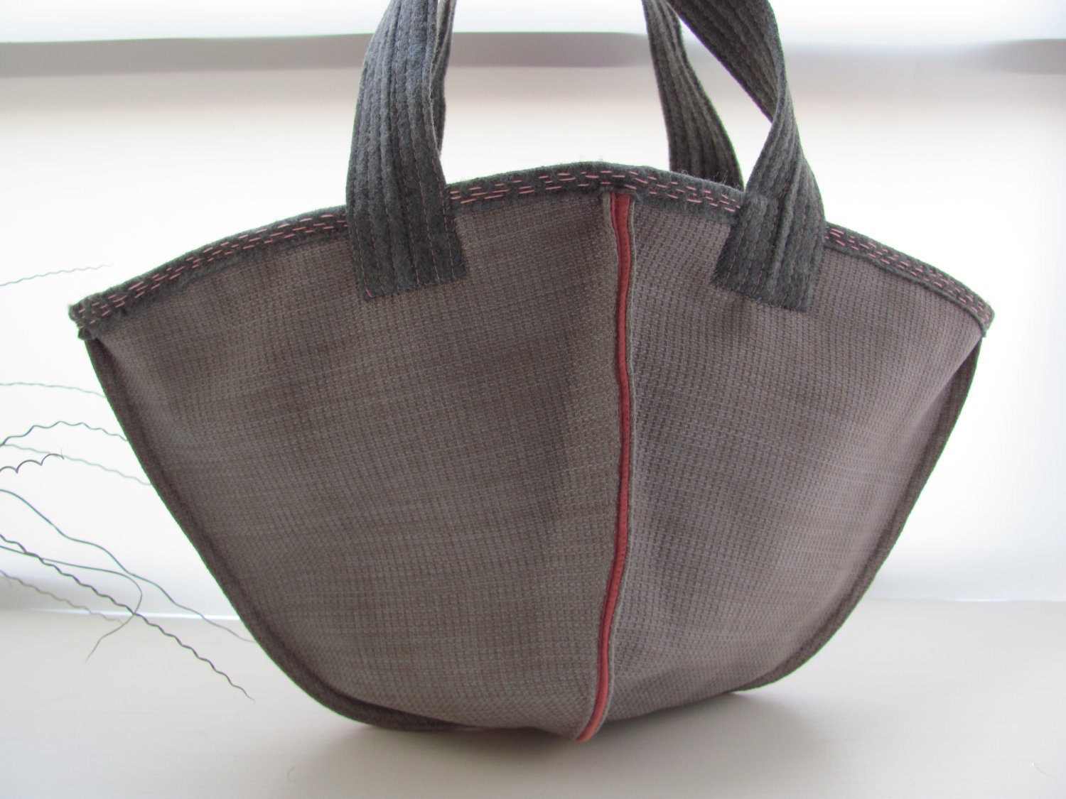 Kimono Bag E -------- InsideOut Canvas and Felt. Hand Bag---SALE