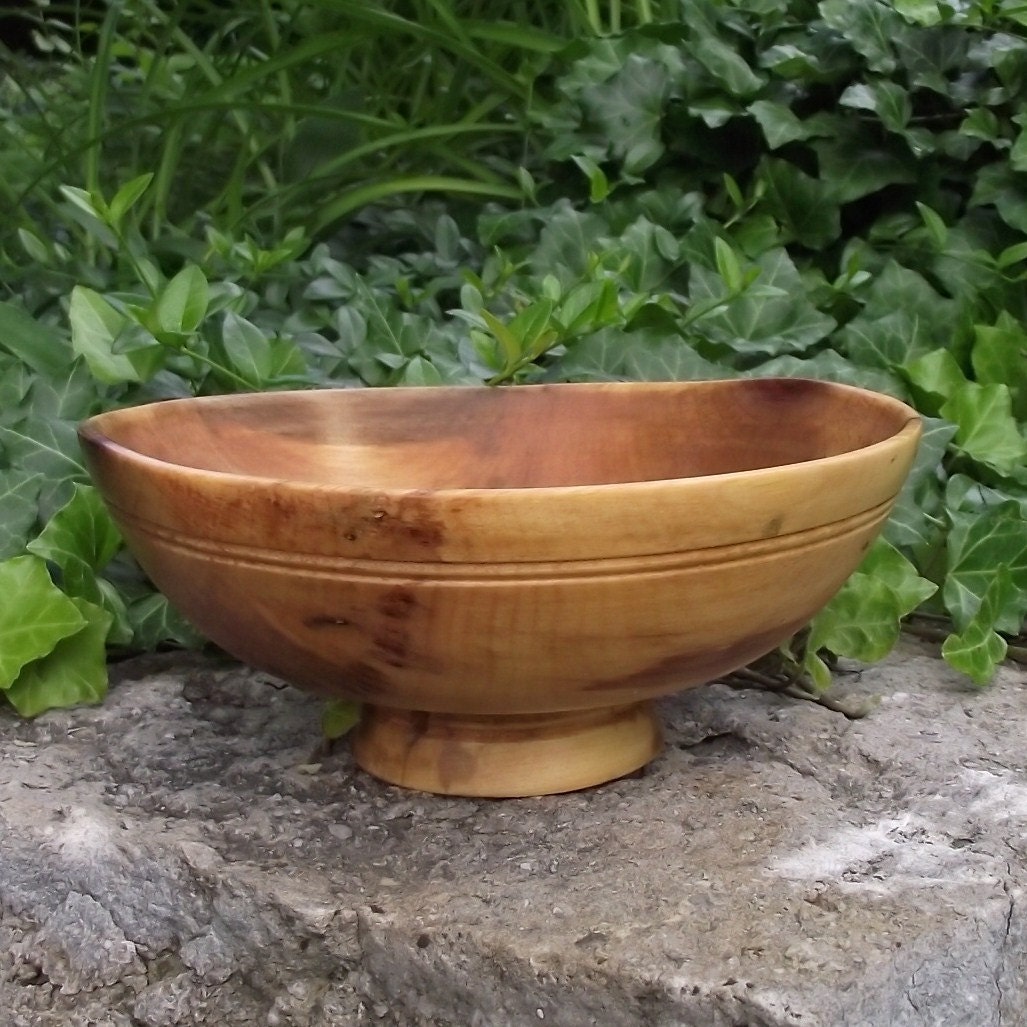 Wood Bowl - Eco-Friendly Sugar Maple Wood Wooden Bowl - Rustic Home Decor